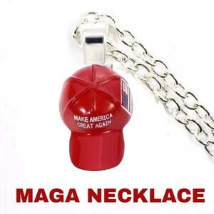 MAGA trump red hat MAGA Necklace. (Also available as keychain)